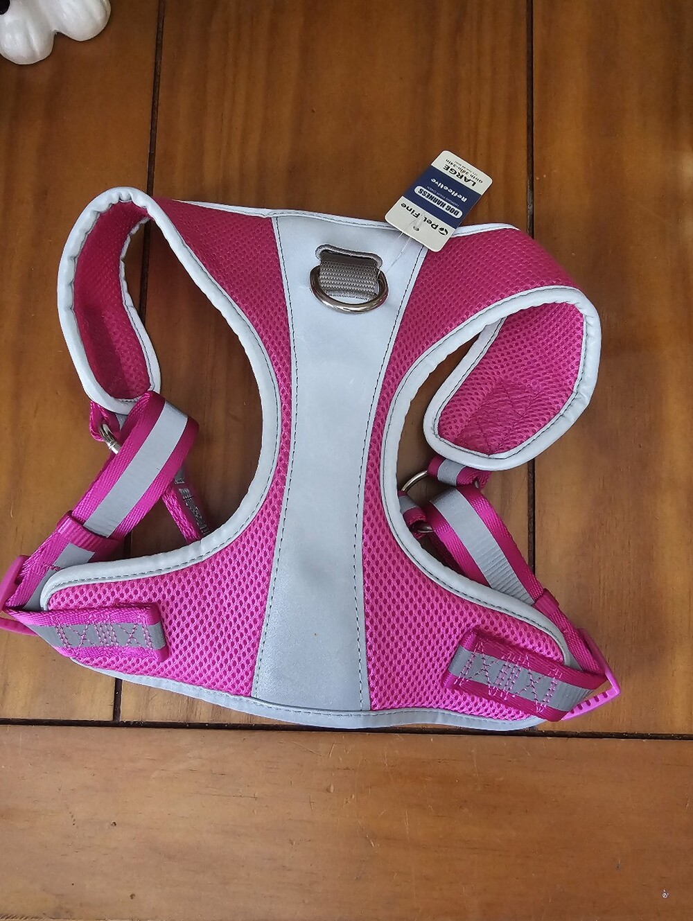New size Large dog harness (pink 28-34in)reflective